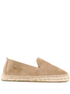 Manebi Embossed Suede Espadrilles In Neutrals