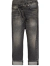 R13 Stonewashed Straight-leg Jeans In Black
