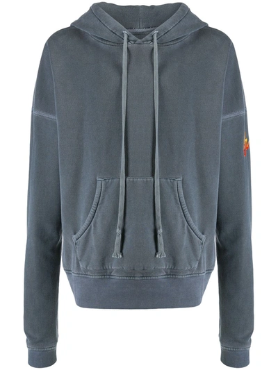 Greg Lauren Embroidered Loopback Cotton And Hemp-blend Jersey Hoodie In Grey