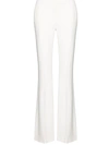 Alexander Mcqueen Leaf Crepe Classic Suiting Pants In White