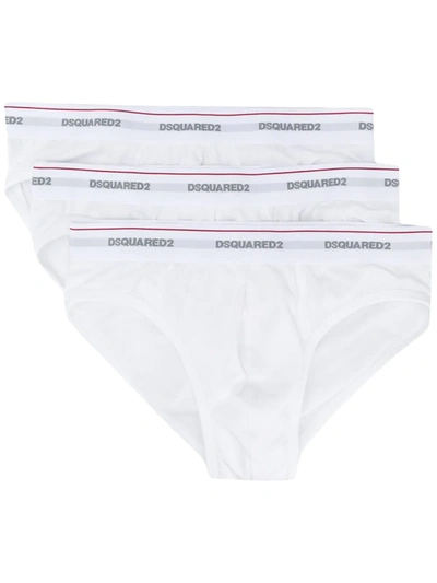 Dsquared2 Logo Brief Three-pack In White