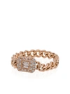 Shay 18kt Rose Gold Diamond Chain-link Ring In Gold