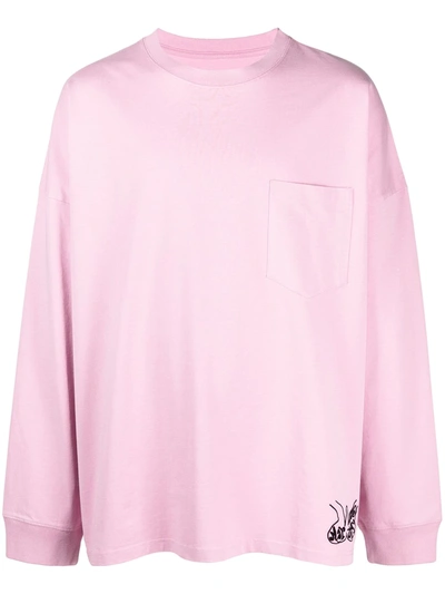 Martine Rose Drop-shoulder Cotton Sweatshirt In Pink