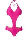 Amir Slama Draped Cut-out One-piece In Pink