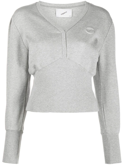 Coperni Trompe-lœil Logo Sweatshirt In Grey