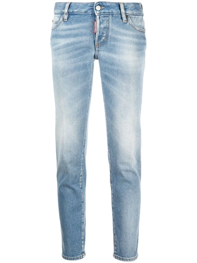 Dsquared2 Faded Straight-leg Jeans In Blue