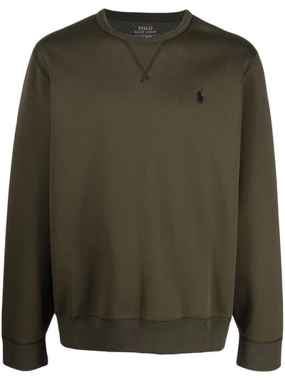 Polo Ralph Lauren Double-knit Cotton Sweatshirt In Company Olive