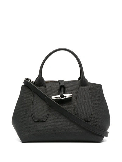 Longchamp Extra Small Roseau Top-handle Bag In Black