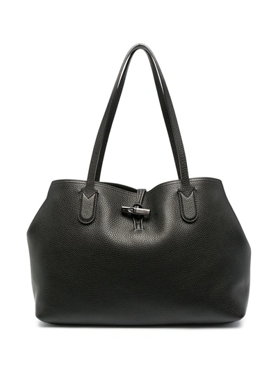 Longchamp Roseau Shoulder Bag In Black