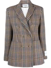 Forte Dei Marmi Couture Check Patterned Double-breasted Blazer In Brown