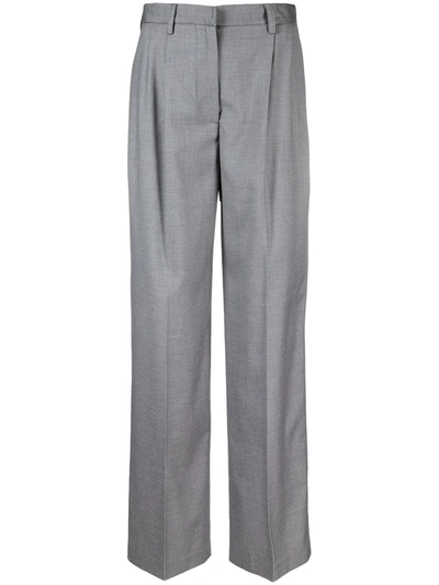 Forte Dei Marmi Couture High-waisted Wide-leg Tailored Trousers In Grey