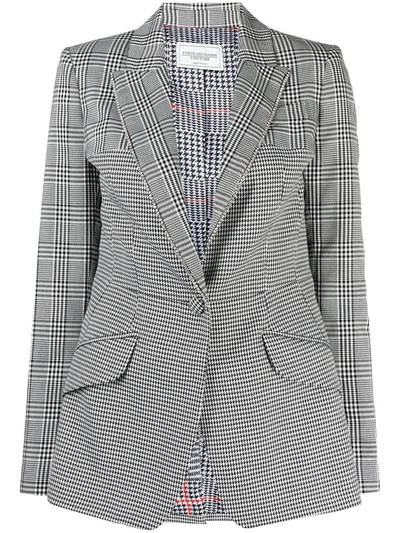 Forte Dei Marmi Couture Contrast Check Patterned Blazer In Black