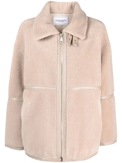 Forte Dei Marmi Couture Babe Textured Style Coat In Neutrals