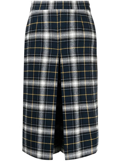 Forte Dei Marmi Couture Tartan Patterned High-waisted Skirt In Blue