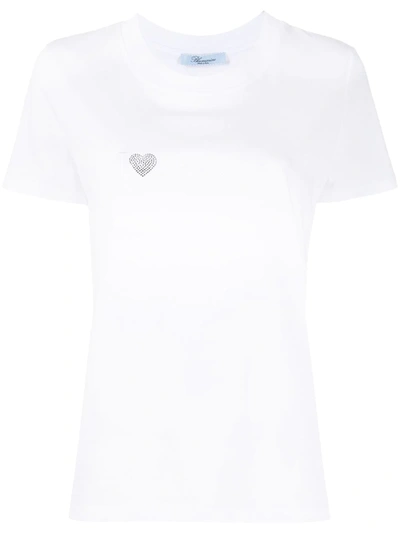 Blumarine Embellished Heart T-shirt In White