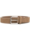 Brunello Cucinelli Men's Solid Suede Belt In Brown