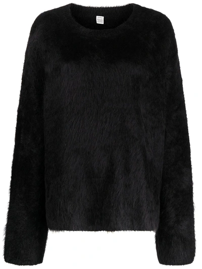 Totême Oversized Fur Jumper In Black