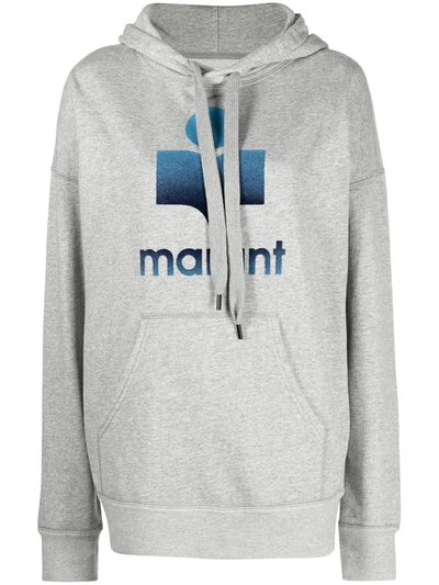 Isabel Marant Étoile Logo Embroidered Drawstring Hoodie In Grey