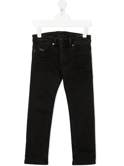 Diesel Kids' Thommer-j Slim-fit Jeans In Black