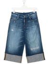 DSQUARED2 TEEN RIP-DETAIL CROPPED JEANS