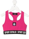 Dsquared2 Teen Logo-band Sports Bra In Fuchsia