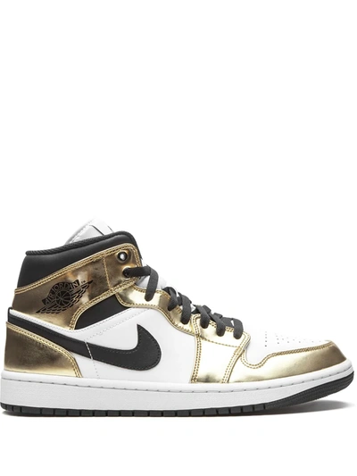 JORDAN AIR JORDAN 1 MID SE "METALLIC GOLD" SNEAKERS