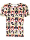 ALICE AND OLIVIA STACE FACE-PRINT COTTON T-SHIRT