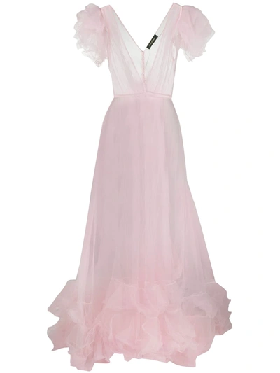Jenny Packham A-line Tulle Gown In Pink