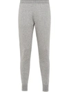 Prada Cashmere Blend Joggers Embroidered Detail In Grey