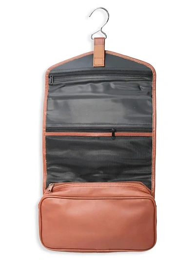 Royce New York Hanging Leather Makeup Case In Tan