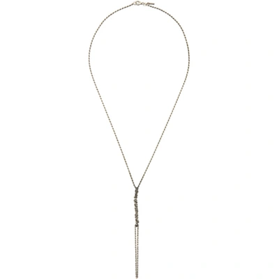 Emanuele Bicocchi Silver Crochet Y-shaped Necklace