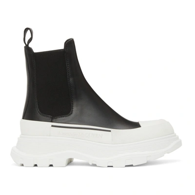 Alexander Mcqueen Chunky Outsole Cap Toe Chelsea Boots In Black