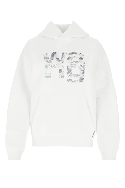 Alexander Wang Money Logo Hoodie In White