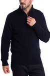 Barbour Nelson Essential Lambswool Half Zip Sweater In Blue