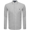 Polo Ralph Lauren Featherweight Logo Embroidered Button-down Shirt In Gray