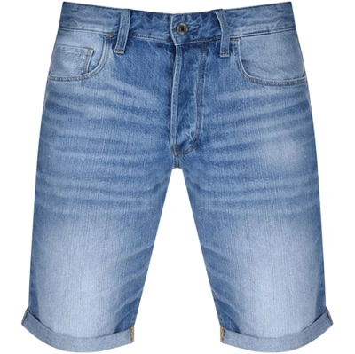 G-star 3301 Light Wash Denim Shorts-blue