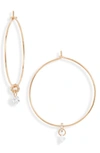 Nordstrom Floating Cubic Zirconia Hoop Earrings In Clear- Gold