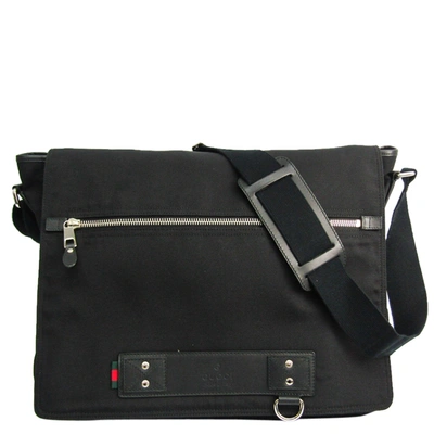 Pre-owned Gucci Black Nylon Canvas Messenger Bag
