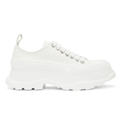 Alexander Mcqueen White Canvas Tread Slick Sneakers