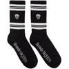 Alexander Mcqueen Man Black And White Skull Socks In 1078 Black/ivory
