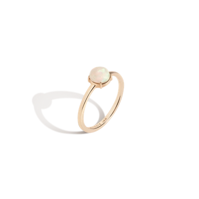 Aurate Simple Opal Ring In Gold/ White