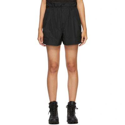 Moncler Black Pleated Elastic Waist Shorts