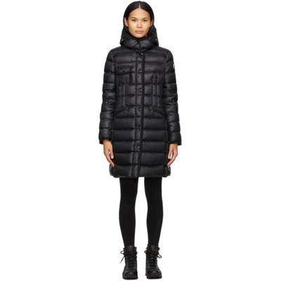 Moncler Hermine Hooded Down Quilted Parka In Black