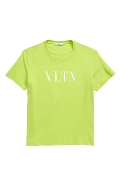 Valentino Vltn Graphic Tee In Lime