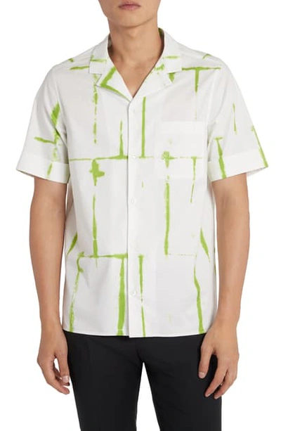 Valentino Squared Rope Short Sleeve Button-up Camp Shirt In Green