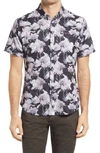 7 DIAMONDS SUNSET FLORAL SLIM FIT SHORT SLEEVE PERFORMANCE BUTTON-DOWN SHIRT,SMK-6885