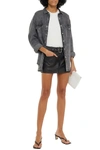 ALEXANDER WANG BELTED LEATHER MINI SKIRT,3074457345624200251
