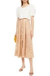 ZIMMERMANN KIRRA LEOPARD-PRINT LINEN MIDI SKIRT,3074457345624198768