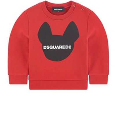 Dsquared2 Babies' Contrasting Logo Print Sweatshirt In Red