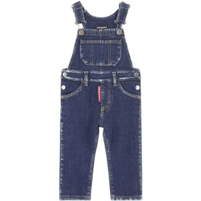 Dsquared2 Babies' Denim Dungarees In Blue